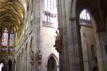 Interior of the St. Vitus Cathedral in Prague