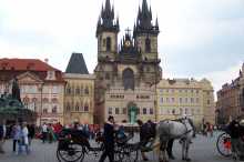 The Old Town Square and the Tyn Church in Prague