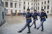 Guards passing by the Matthias Gate